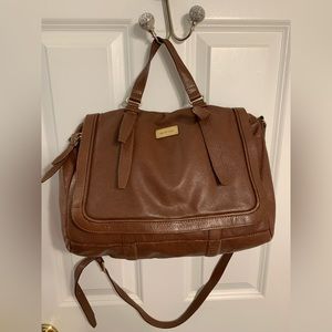 See by Chloé Brown Messenger Duffel Satchel Crossbody Leather Bag